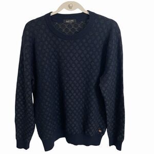 Scotch & Soda Sweater Mens Large Blue Textured Cotton Wool Crewneck Pullover